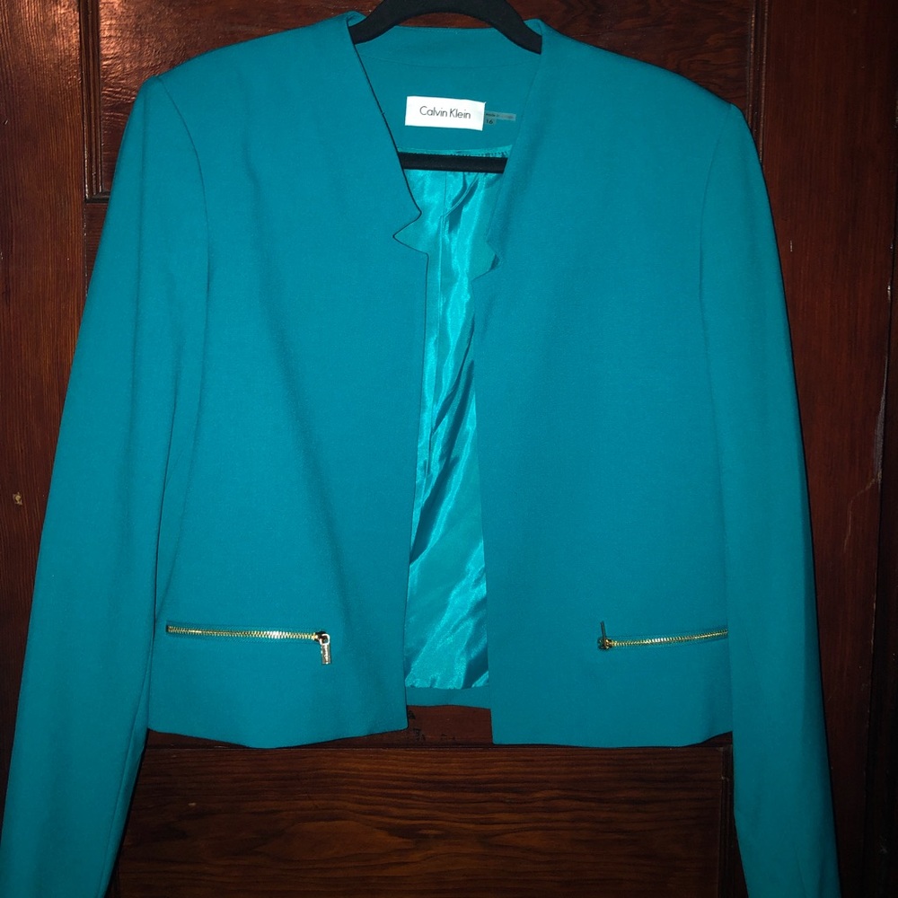 Calvin Klein women’s teal blazer